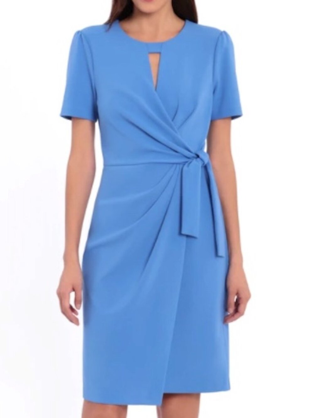 NWT London Times PETITE Side Tie Dress - Blue | FREE SHIPPING